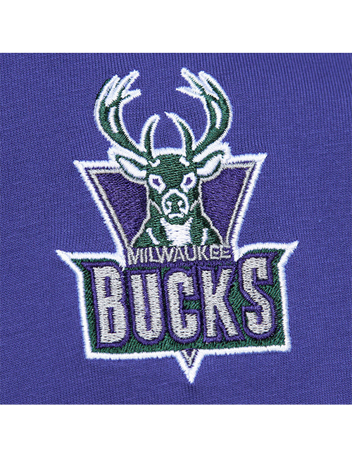 Mitchell & Ness Premium Vintage Milwaukee Bucks T-Shirt-left chest embrodery