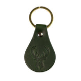 Leather Tag Green Milwaukee Bucks Keychain