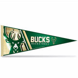 Rico Industries Core Shine Milwaukee Bucks Pennant in Green and Gold - Front View