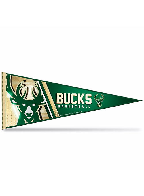 Rico Industries Core Shine Milwaukee Bucks Pennant in Green and Gold - Front View