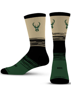 For Bare Feet Elevate Icon Milwaukee Bucks Crew Socks