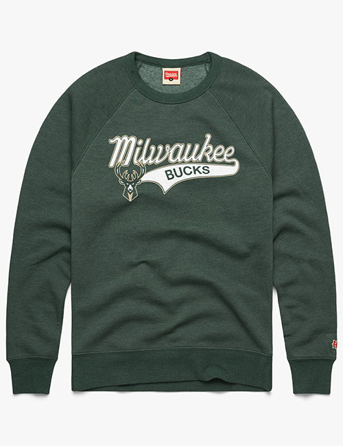 Homage Milwaukee Bucks Script Logo Crewneck Sweatshirt