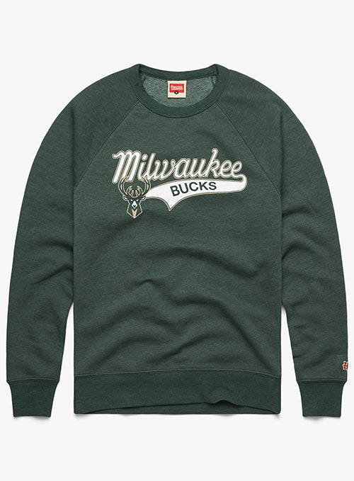 Homage Milwaukee Bucks Script Logo Crewneck Sweatshirt
