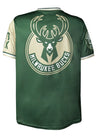Bucks In Six Dynasty Milwaukee Bucks Mesh Color Block V-Neck T-Shirt-back 