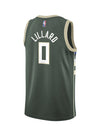 Youth Nike Icon Damian Lillard Milwaukee Bucks Swingman Jersey-back 