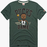 Homage Caricature Damian Lillard Milwaukee Bucks T-Shirt