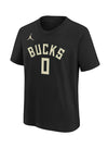 Youth Jordan Statement Edition Damian Lillard Milwaukee Bucks T-Shirt-front 