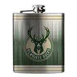 Great American Products 6oz Global Logo Milwaukee Bucks Flask-front 