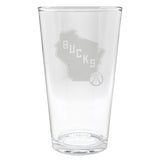 Great American Products 16oz State Logo Milwaukee Bucks Pint Glass