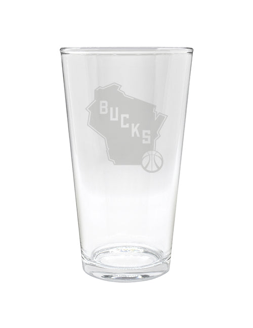 Great American Products 16oz State Logo Milwaukee Bucks Pint Glass