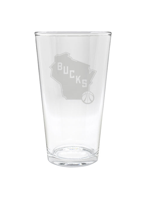 Great American Products 16oz State Logo Milwaukee Bucks Pint Glass