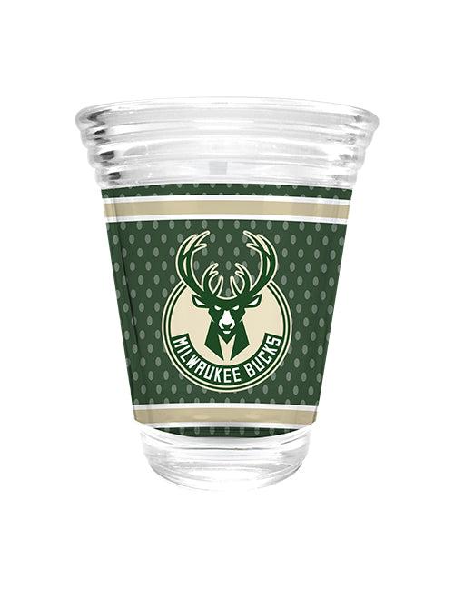 Great American Products 2oz Global Logo Milwaukee Bucks Shot Glass- front 