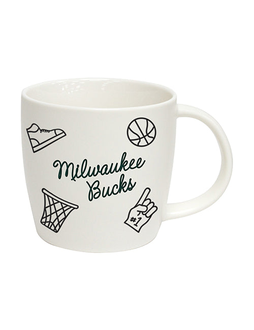 Logo Brand 18oz Milwaukee Bucks Playmaker Mug-side 1