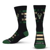 For Bare Feet Milwaukee Bucks Fade To Black Crew Socks