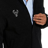 Magna-Ready Black Knit Milwaukee Bucks Fleece Long Sleeve Jacket with Magnetic Closures-model