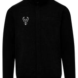 Magna-Ready Black Knit Milwaukee Bucks Fleece Long Sleeve Jacket with Magnetic Closures-front 