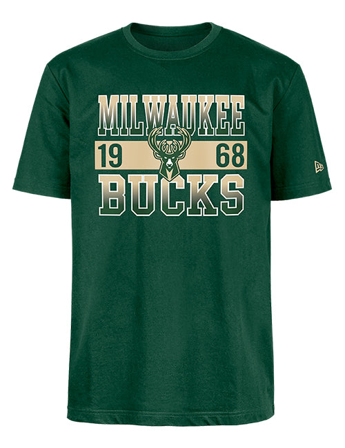 New Era Sport Night Green Milwaukee Bucks T-Shirt-front