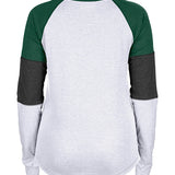 Women's New Era Milwaukee Bucks Tri-Color Long Sleeve T-Shirt-back