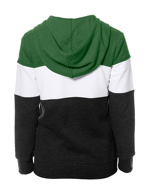 Women's New Era Milwaukee Bucks Tri-Color Full Zip Hooded Sweatshirt-back