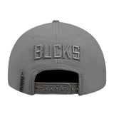 Pro Standard Neutral Grey Wool Milwaukee Bucks Snapback Hat-back