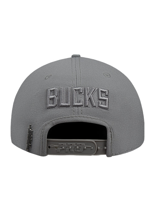 Pro Standard Neutral Grey Wool Milwaukee Bucks Snapback Hat-back