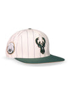 Pro Standard Pinstripe Classic Logo Milwaukee Bucks Snapback Hat-angled right 