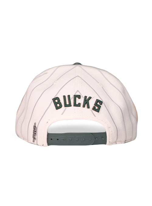 Pro Standard Pinstripe Classic Logo Milwaukee Bucks Snapback Hat-back