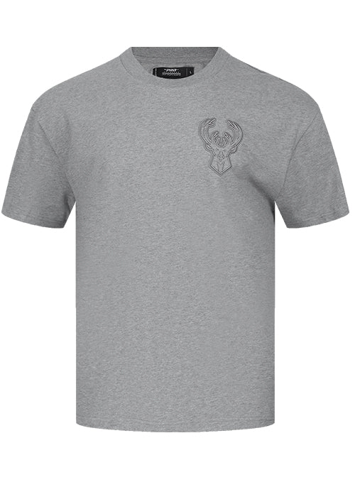 Pro Standard Neutral Grey Milwaukee Bucks T-Shirt-front