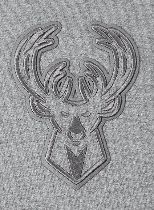 Pro Standard Neutral Grey Milwaukee Bucks T-Shirt-chest logo