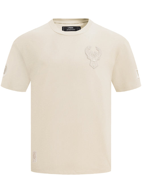 Pro Standard Neutral Cream Milwaukee Bucks T-Shirt-front 