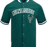 Pro Standard Green Milwaukee Bucks Short Sleeve Jacket-front 