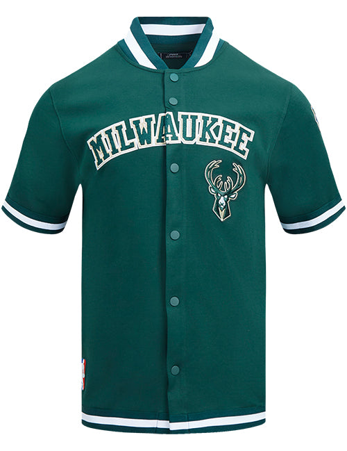 Pro Standard Green Milwaukee Bucks Short Sleeve Jacket-front 