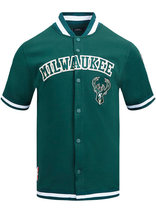 Pro Standard Green Milwaukee Bucks Short Sleeve Jacket-front 