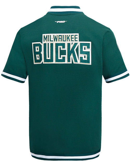 Pro Standard Green Milwaukee Bucks Short Sleeve Jacket-back 