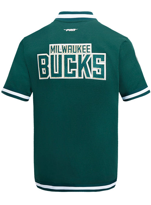 Pro Standard Green Milwaukee Bucks Short Sleeve Jacket-back 