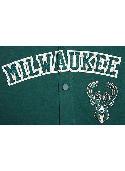 Pro Standard Green Milwaukee Bucks Short Sleeve Jacket-chest 