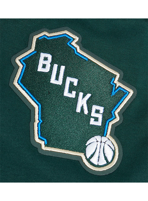 Pro Standard Green Milwaukee Bucks Short Sleeve Jacket-sleeve patch 