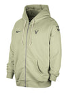 Nike Standard Issue 24 Olive Milwaukee Bucks Full Zip Hooded Sweatshirt-front