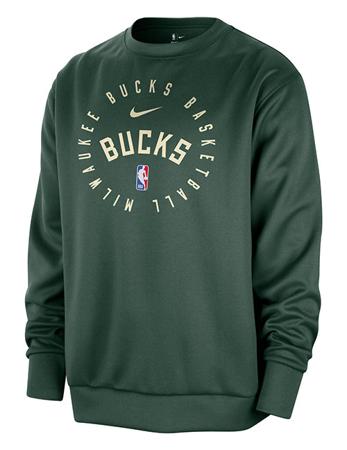 Nike On-Court Spotlight 2024-25 Fir Milwaukee Bucks Crewneck Sweatshirt-front