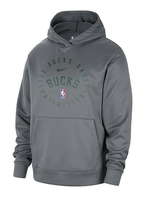 Nike On-Court Spotlight 2024-25 Grey Milwaukee Bucks Hooded Sweatshirt