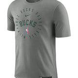 Nike On-Court Legend Practice Gray Milwaukee Bucks T-Shirt-front