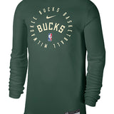 Nike On-Court Legend Practice Fir Milwaukee Bucks Long Sleeve T-Shirt-front