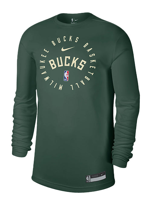 Nike On-Court Legend Practice Fir Milwaukee Bucks Long Sleeve T-Shirt-front