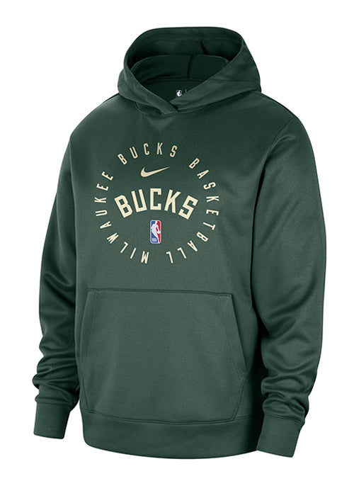 Nike On-Court Spotlight 2024-25 Fir Milwaukee Bucks Hooded Sweatshirt-front