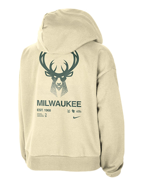 Women's Nike Milwaukee Bucks Courtside Club Hooded Sweatshirt-back