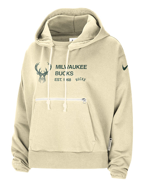 Women's Nike Milwaukee Bucks Courtside Club Hooded Sweatshirt-front