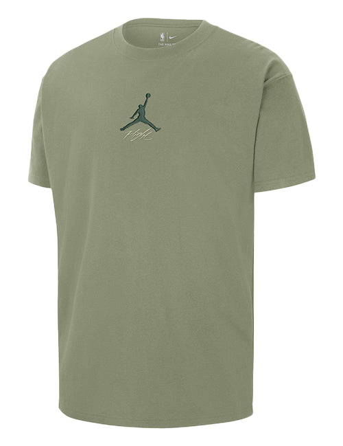 Jordan Courtside Statement Olive Milwaukee Bucks T-Shirt-front