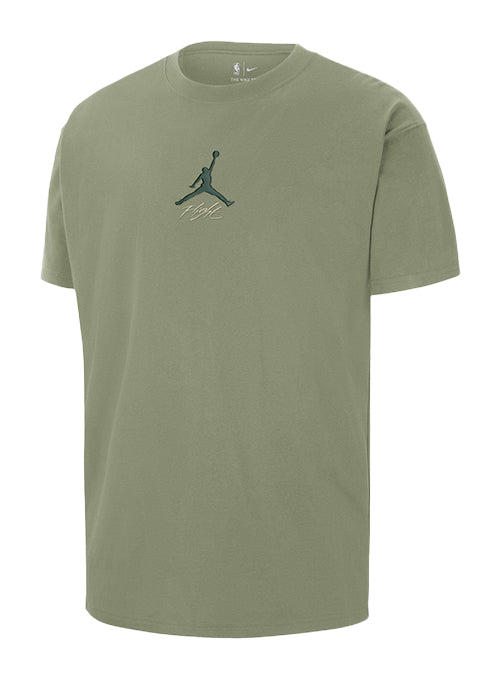 Jordan Courtside Statement Olive Milwaukee Bucks T-Shirt-front