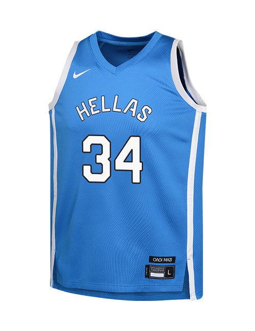 Youth Nike Giannis Antetokounmpo 2024 Greece Olympic Swingman Jersey-front 