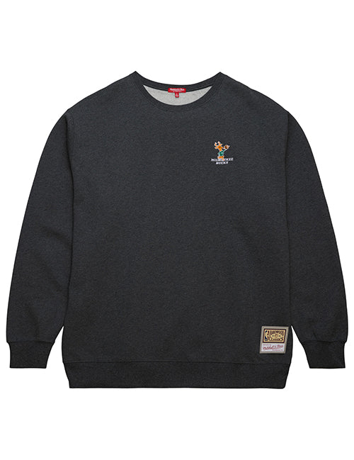 Women's Mitchell & Ness HWC '68 Milwaukee Bucks Oversized Crewneck Sweatshirt-front